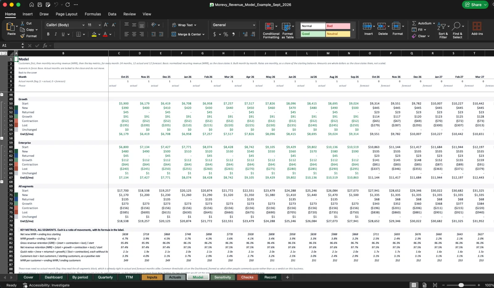 Financial Model Export