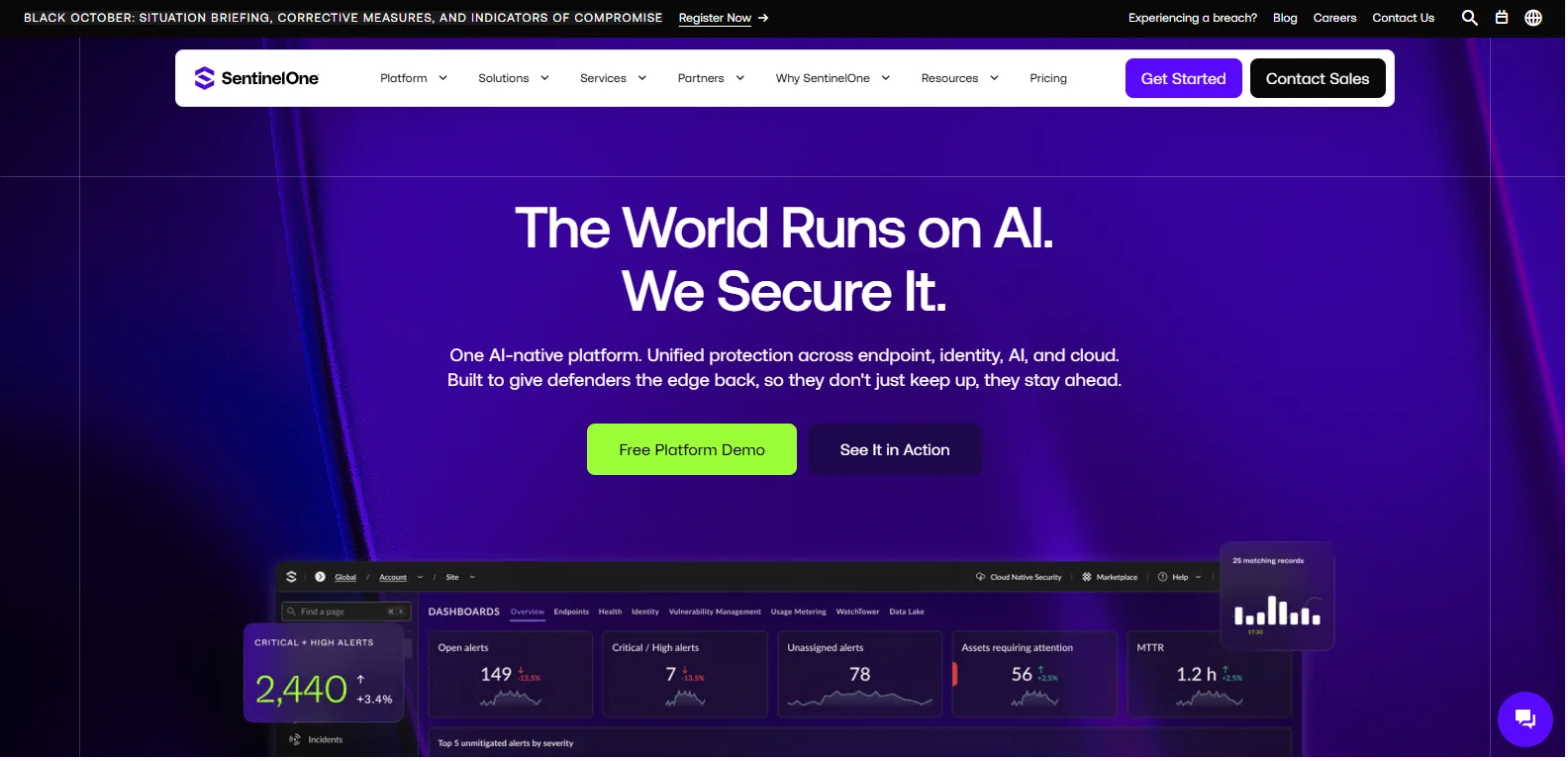 SentinelOne Singularity Dashboard Overview