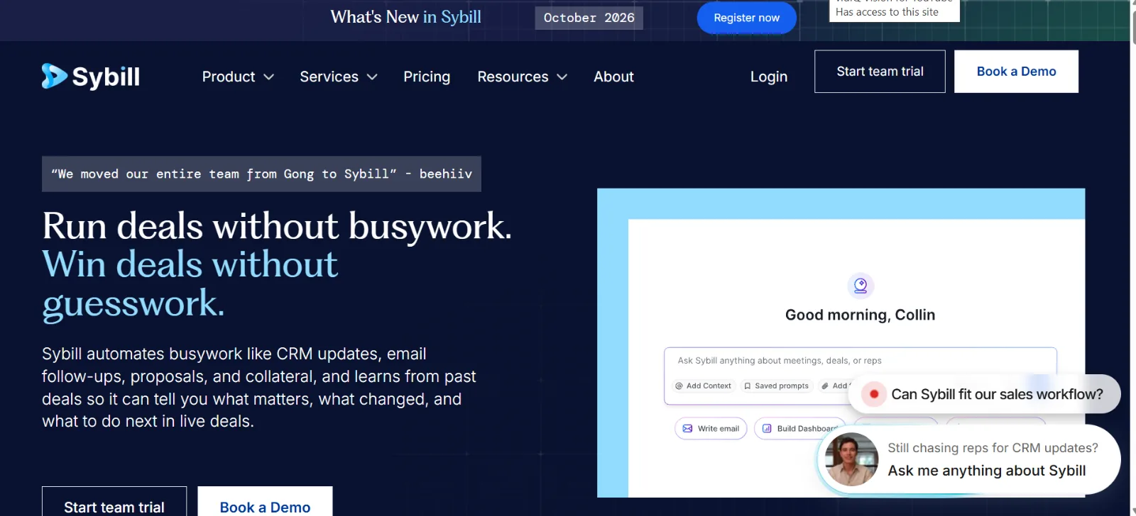 Sybill Dashboard Overview